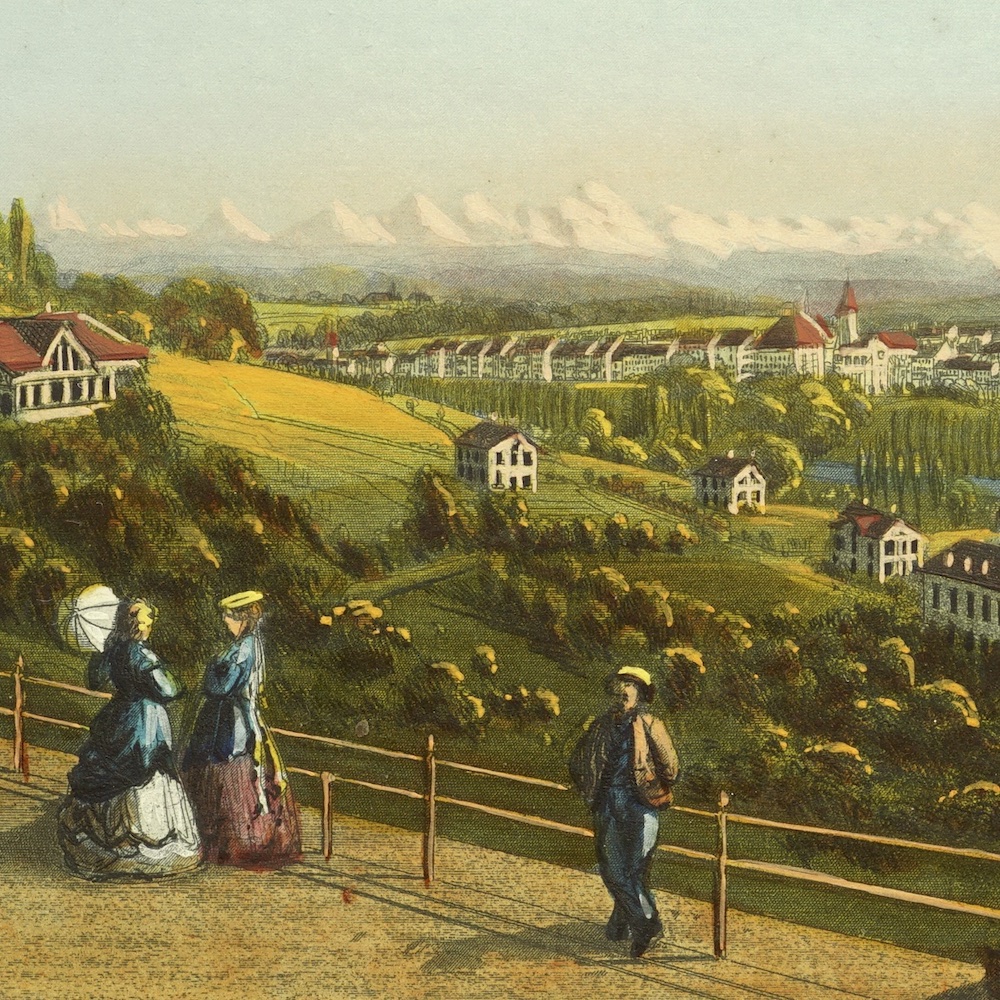  Johann Heinrich Müller, 1825-1894: Bern, von Schänzli aus.